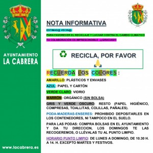 Campaña de reciclaje La Cabrera 2021