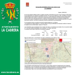 INCIDENCIA COVID19, con fecha 29 de Junio de 2021 en La Cabrera