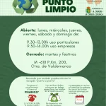 Cartel de horario Punto Limpio en La Cabrera