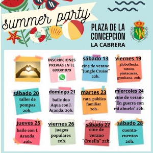 Actividades Culturales en La Cabrera - Verano 2022