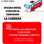 Cartel horario Oficina móvil atención al ciudadano en La Cabrera