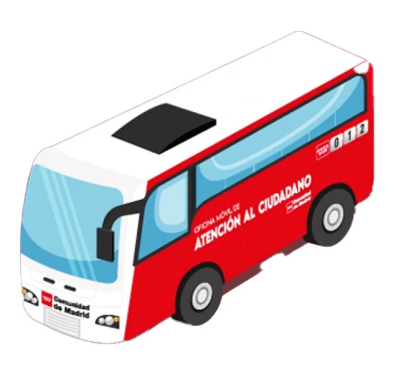 Dibujo del autobús de la Oficina de Atención al Ciudadano de la Comunidad de Madrid
