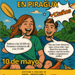 Cartel excursión de piraguas y juegos en piragua