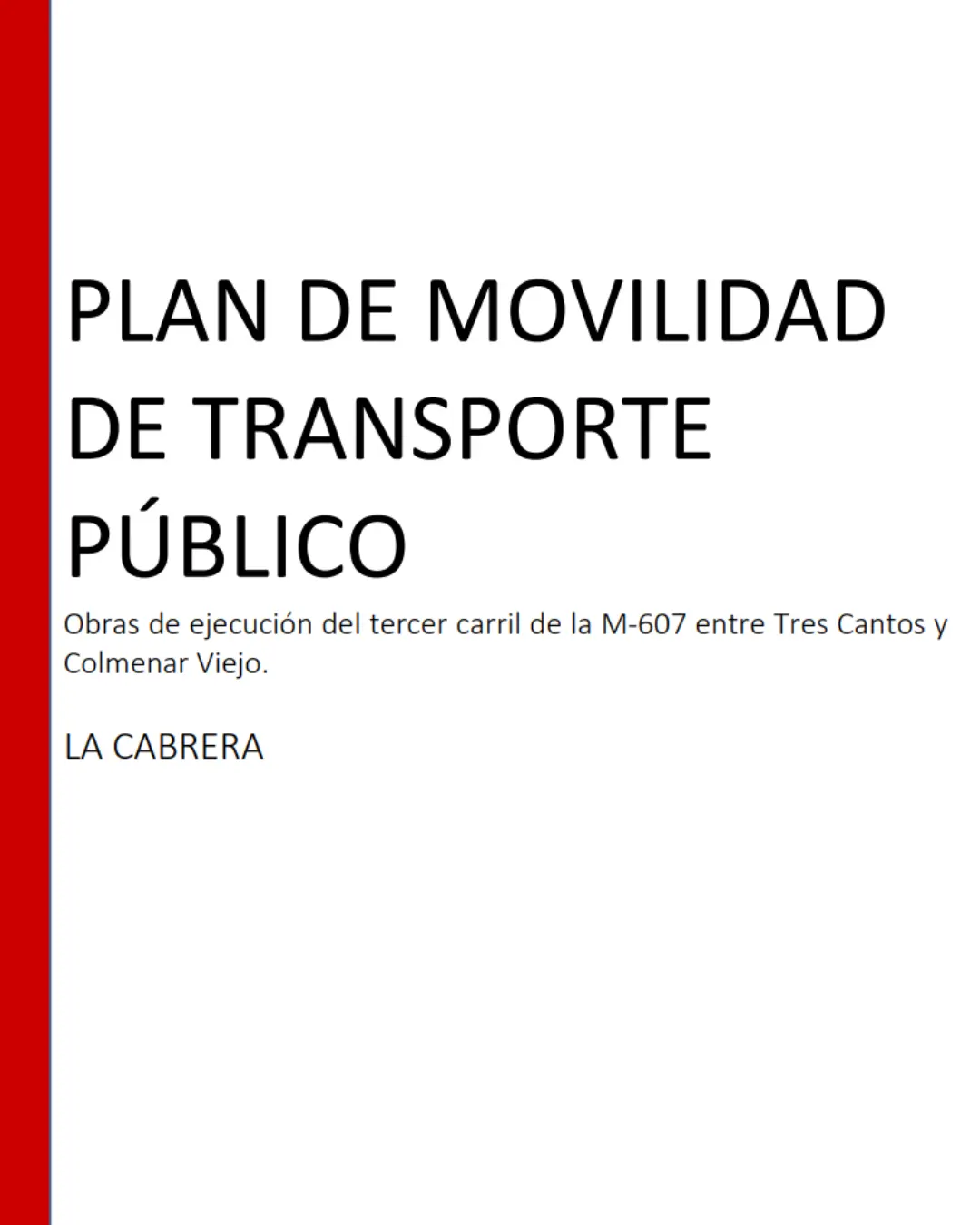 Cartel Plan de Movilidad de Transporte Público