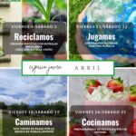 Cartel de actividades en el espacio joven en abril