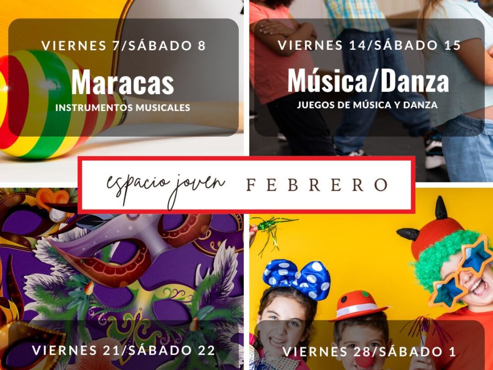Cartel actividades espacio joven febrero