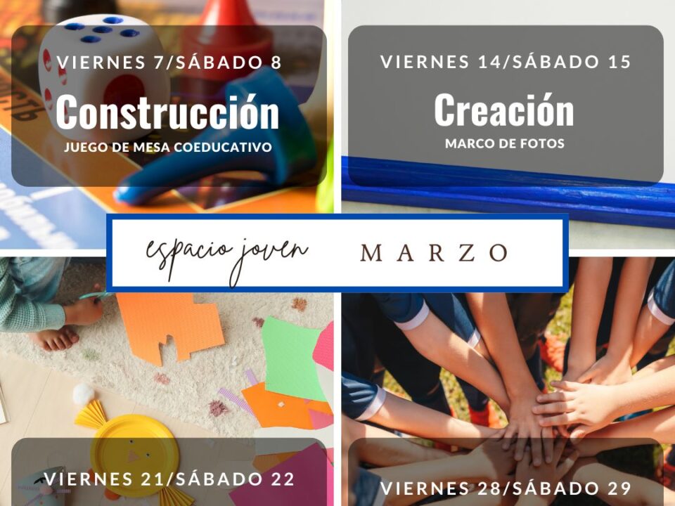 Cartel actividades espacio joven en marzo