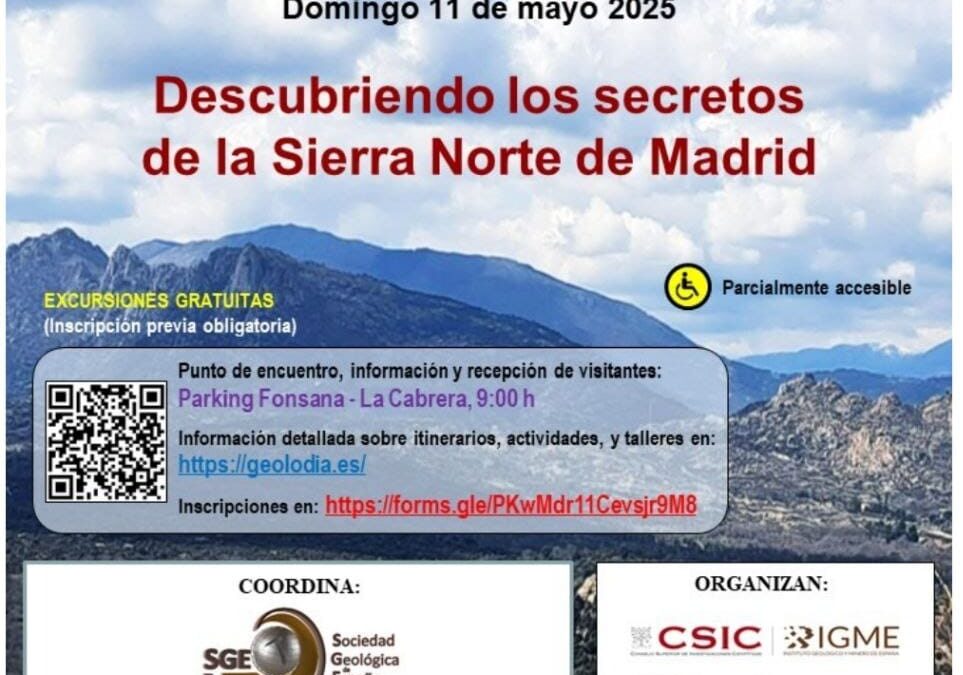 Geología 25 cartel excursión por la Sierra Norte de Madrid
