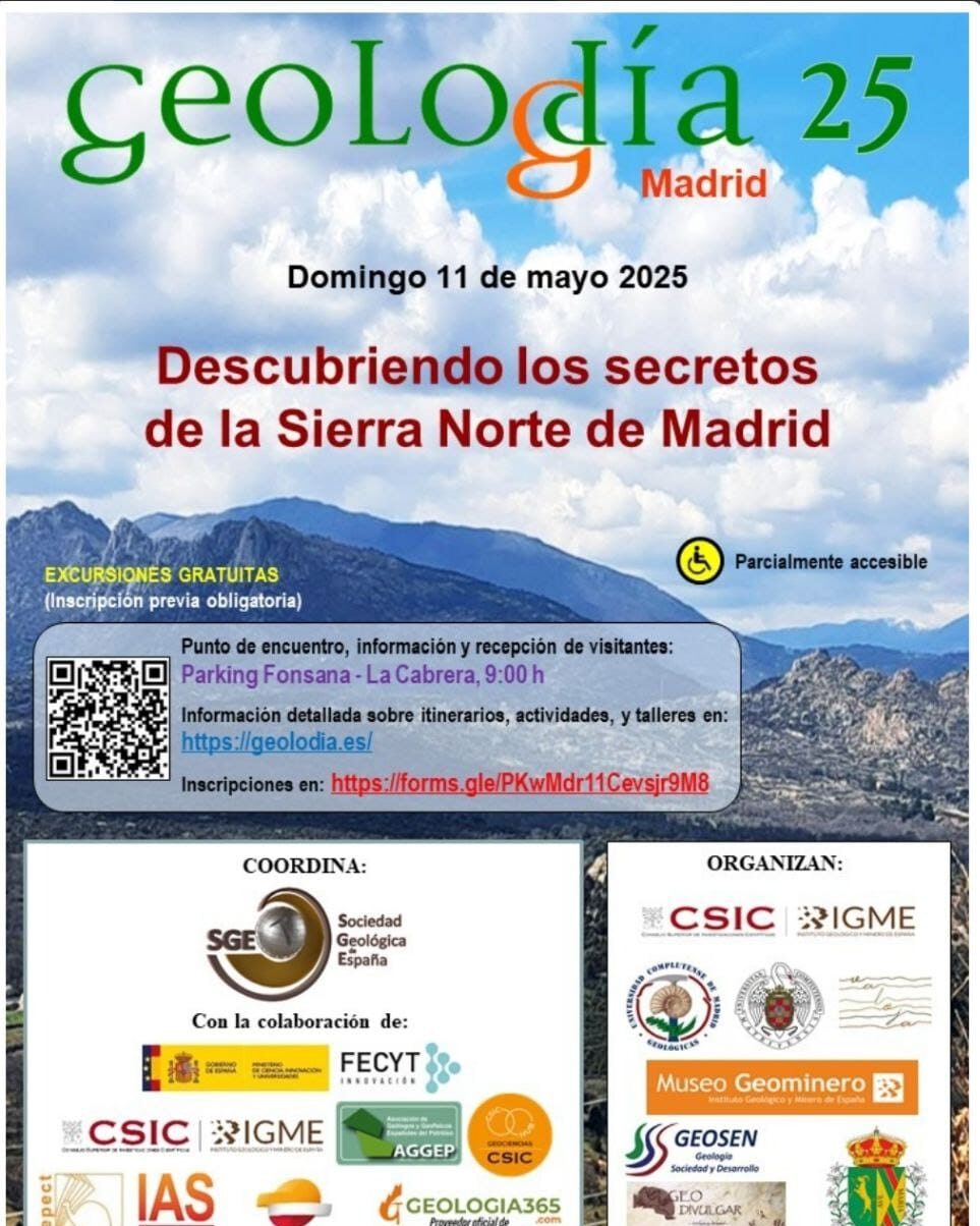 Geología 25 cartel excursión por la Sierra Norte de Madrid
