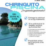 Cartel solicitudes gestión chiringuito de la piscina