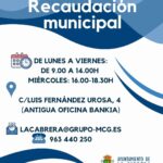 Cartel nueva oficina de recaudación actualizado el horario