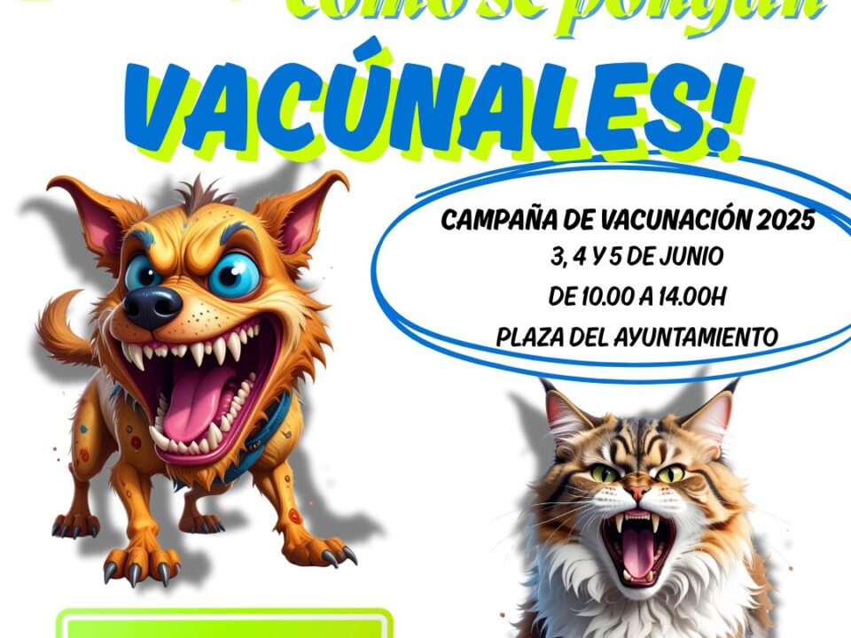 Cartel campaña de vacunación de animales 2025