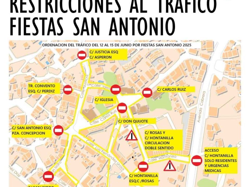 Restricciones tráfico San Antonio 2025